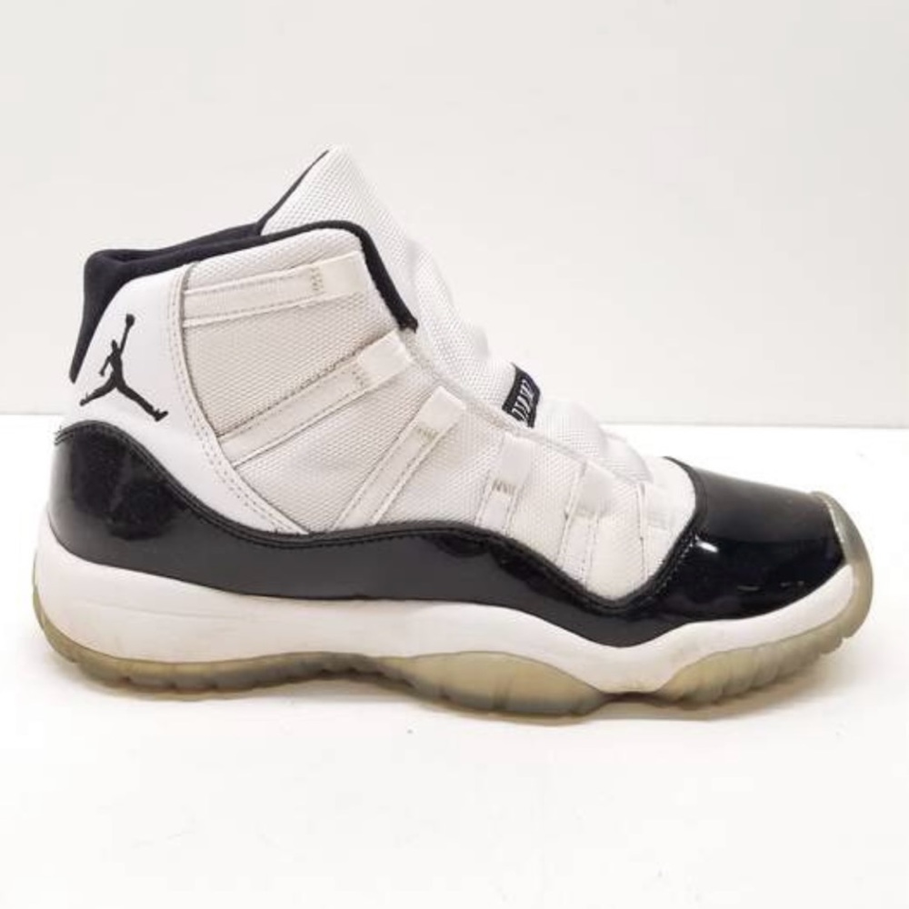 Authentic Jordan 11 Retro Concord 2018 Black Patent Leather & White Mesh
